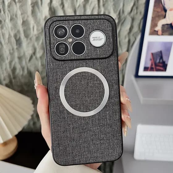 Para Xiaomi Redmi K90 Pro Max , POCO F8 Ultra Caso ELVEV Tecido Durável Pano Duro PC À Prova De Queda Sucção Capa Trasei
