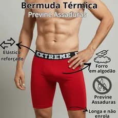 Bermuda Térmica Box LongLeg Premium Forro Algodão Comprida Previne Assadura Ciclista Futebol  Esporte