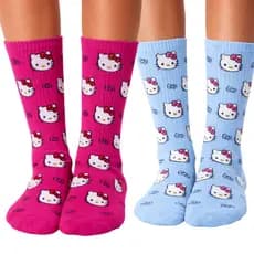 Meia Divertida Cano Alto Algodão Estampa Personagem Hello Kitty Casual Academia Corrida Bike Cross