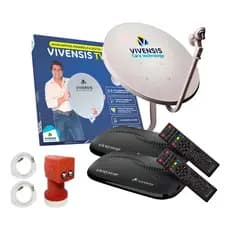 Kit Vivensis Antena+2 Receptores+lnbf Vivensis+2 Kits Cabos