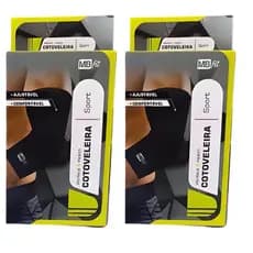 Kit 2 Cotoveleiras Elásticas de Compressão Sport Tamanho Único Prevenção Contusões - MBFit