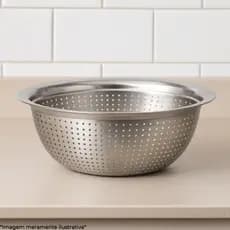 Escorredor De Massas Macarrão Arroz Legumes Salada Em Inox 28cm Uny Home Utensílio Cozinha