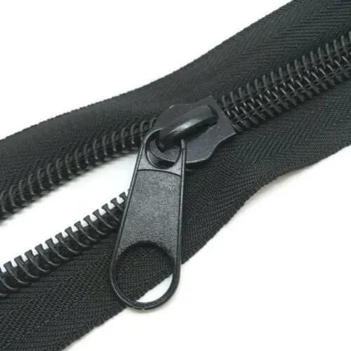 6 Metros Zíper Nº 10 Nylon Extra Grosso + 6 Cursor Preto