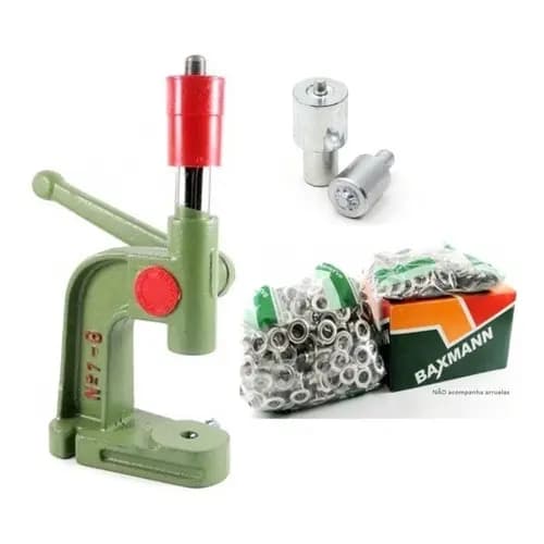 Kit Máquina Prensa Balancim + Matriz + 1.000 Ilhós 45
