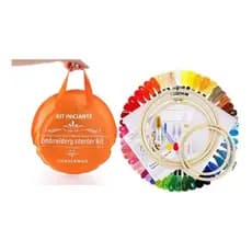 Kit 82 Peças P/ Bordado Bordar Ponto Cruz C/ Bastidor Linha
