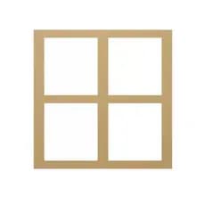 Recorte Aplique decorativo parede MDF - Janela Quadrada - 25 X 25 CM