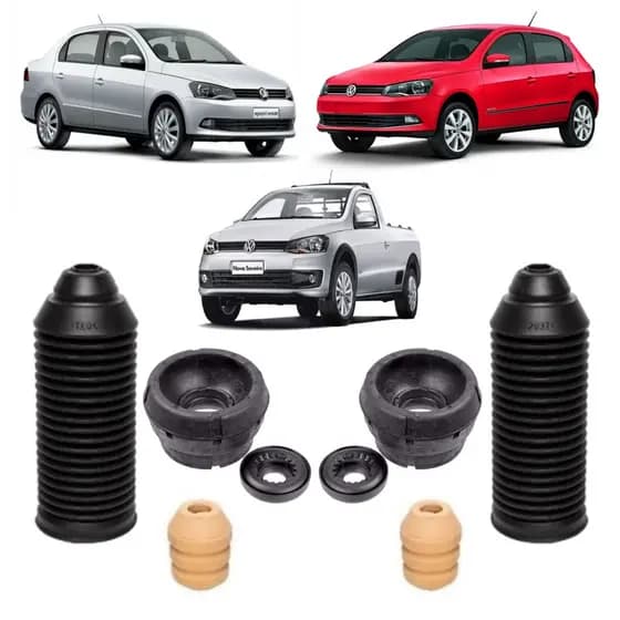 Kit Coxim Batente Amortecedor Dianteiro Gol Saveiro Voyage G5 G6 G7