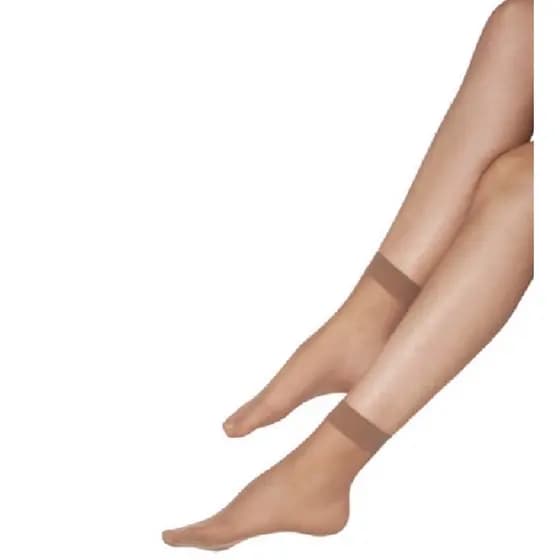 Kit 03 Pares Meias Fina Soquete Fio 20 Invisível Cor Nude