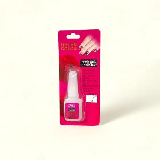 KIT 2 Colas Com Pincel para Unhas Postiças Tips e Strass Gel Acrigel Porcelana 10g Manicure - Marca Aleatória