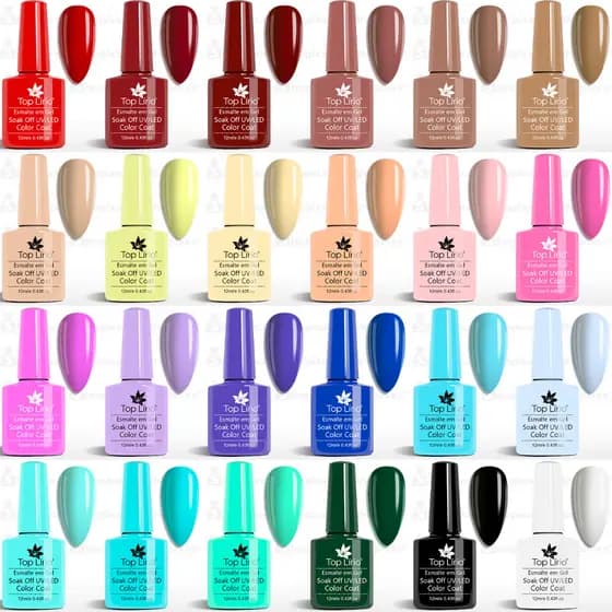 Kit 24,10 Esmaltes Em Gel De Unhas Uso Profissional Color Gel Polish Unha Acrigel Porcelana Manicure Unha