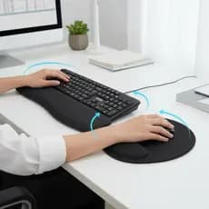 Mouse Pad Ergonômico + Apoio Ergonômico Teclado Home Office Gamer