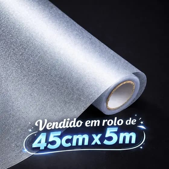 Vinil Adesivo Jateado Vidro Janela Box Impermeável 5m X 45cm Cristal Transparente