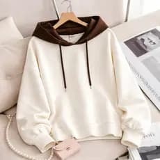 Blusa Moletom Oversized Unissex Com Capuz Bicolor Para O Frio Algodão Street