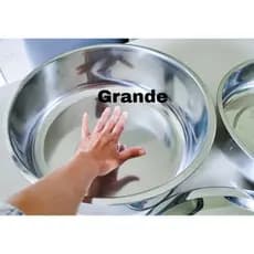 Bacia Extra Grande Inox Reforçada Saladeira Redonda 16 LITROS /8 LITROS Com Ou Sem Tampa Em Inox