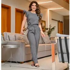 Conjunto Feminino Casual Sofisticado De Blusa Calça em Linho De Algodão Cores Verão 2023 Roupa Feminina Festa Uniforme Barata Promoção Oferta Exclusiva
