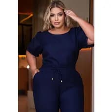 Conjunto Feminino Casual Sofisticado Básico Calça Blusa Linho Plus Size Cores Verão 2025 Roupa Feminina Chique Elegante