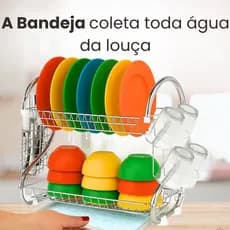 Escorredor Loucas Organizador Aco Inox Porta Talheres Copos Resistente