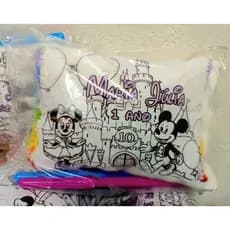 15 Almofada pinte e lave personalizada no seu tema com canetinha- Lembrancinha de colorir