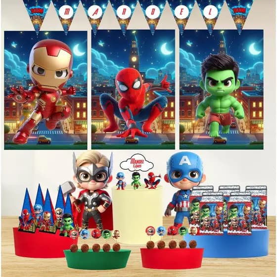 Kit Festa Heróis Baby - Kit só um Bolinho Heróis Baby personalizado - EXCLUSIVO