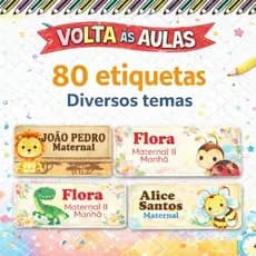 Etiqueta Escolar Personalizadas  80 und- Varios Temas - Adesivo Escolar Personalizado - Etiqueta para material