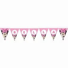 Bandeirola Minnie Rosa - Bandeirinha Minnie Rosa personalizada com nome