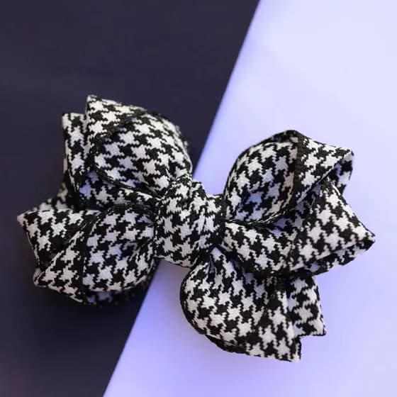 Laço Preto e Branco / Laço Infantil Pied de Poule / Laço Grande de Menina / Lacinho de Luxo / FG