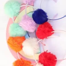 Kit 6 Tiaras infantil  / Tiara de pom pom  / Tiara pelinho / Arco infantil / Diadema / Tiara com 2 pom pom