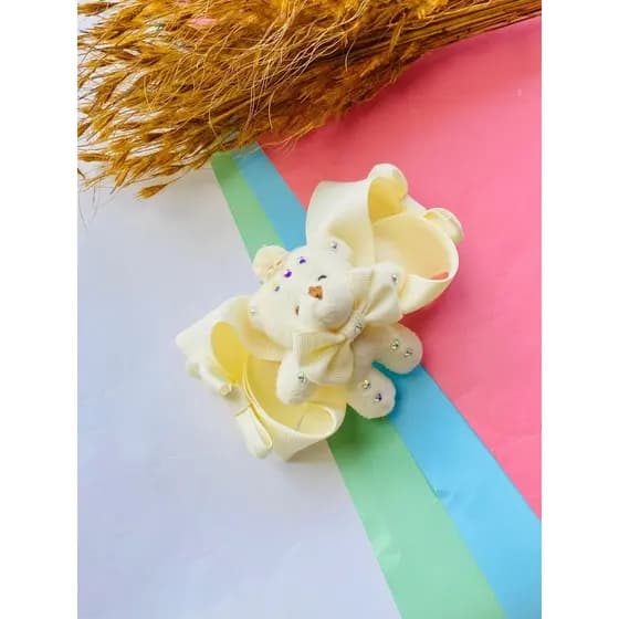Laço infantil /laço de luxo / Laço no bico de pato / Laço urso /Laço lindo /Laço da moda / Laço grande /Laço Bege