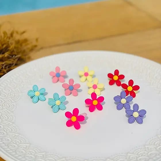 Kit 12 xuxinhas pequena flor cores variadas
