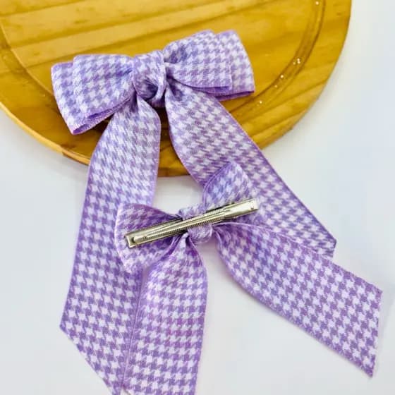 Kit 2 Laços / Laço mãe e filha /Laço com ponta /Laço pied de poule /laço lilas /laço P
