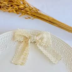 Laço de Luxo com ponta pequeno  / laço tendência / laço de cabelo com ponta / laço da moda /laço bege  / Laço pequeno