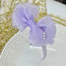 Tiara infantil lilas / Tiara luxo / arco infantil/ arco de cabelo lilás / Tiara organza com borboleta