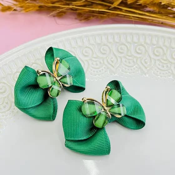 Dupla de Laço / Par de Laço Verde e Outras Cores / Laço Baby / Lacinho de Borboleta CRP