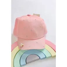Boné infantil Rosa Bebê de Menina / Boné de Luxo Rosa / Boné Delicado de Mocinha