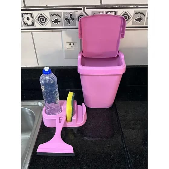 Kit Organizador de Pia Multiuso Elegance 3 Peças - Cozinha Prática