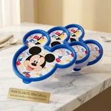POTE Plástico 320ml Rosto Mickey Infantil Lancheira Prático