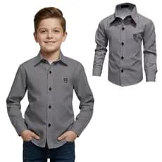Camisa Infantil e Juvenil Social Manga Longa Elegancia