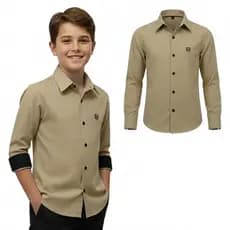 Camisa Infantil Social Manga Longa Estilo