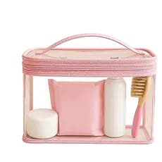 Kit 2 Nécessaire Transparente Organizador Bolsa Mala Saída Maternidade Troca e Fralda bebe