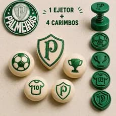 EJETOR kit carimbos time PALMEIRAS ejetor mais 4 carimbos para doces