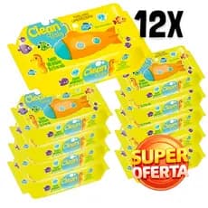 Caixa 12 Pacotes Toalhas Umedecidas Clean Baby com 100 cada