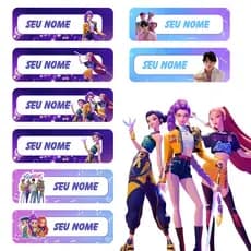 Etiqueta Adesiva Escolar Lápis Vinil Personalizada Guerreiras do Kpop Demon Hunters Adesivos