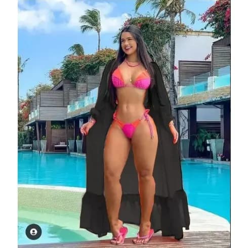 saida de praia manga longa verão longa