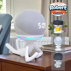 Suporte Alexa Echo POP, Dot 3, 4 e 5 e Echo MAX. Coleção Robert Decor. Decoração multiuso. Presente