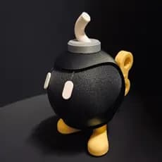Suporte Alexa Echo Dot 4 ou Dot 5  Bombinha Bob-omb Super Mario Bros Presente, decoração stand mesa