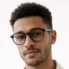 Óculos Masculino Redondo Preto com Marrom Armação Confortável Leve Estilo Vintage Moda