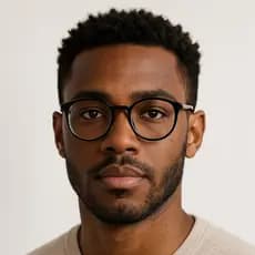 Óculos Redondo Preto Masculino TR90 Armação Leve Resistente Estilo Retrô Geek Confortável