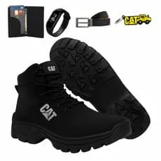 Bota Masculina Em Couro  Reforçada E Impermeável