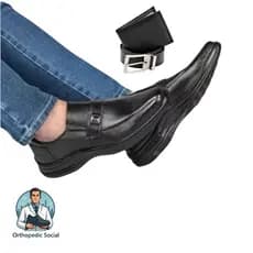 Sapato Social Masculino Preto Sampaio Shoes Com Cinto E Carteira 100% Confortável