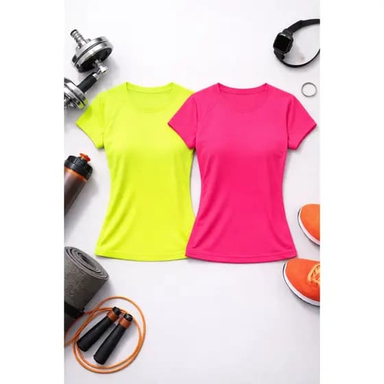 Kit 2 Blusas Dryfit Fitness Camiseta Academia Poliéster Proteção Básica